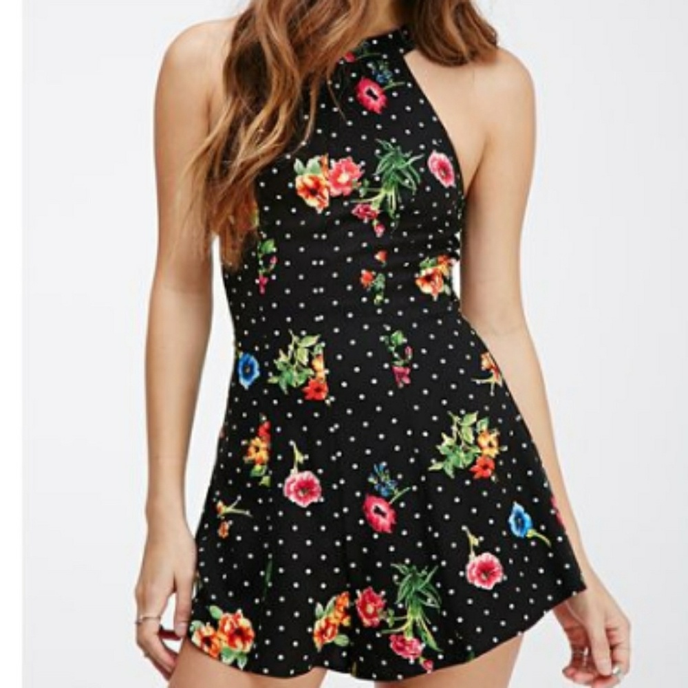 Polka Dot Floral Romper